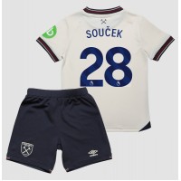 West Ham United Tomas Soucek #28 Vonkajší Detský futbalový dres 2025-26 Krátky Rukáv (+ trenírky)